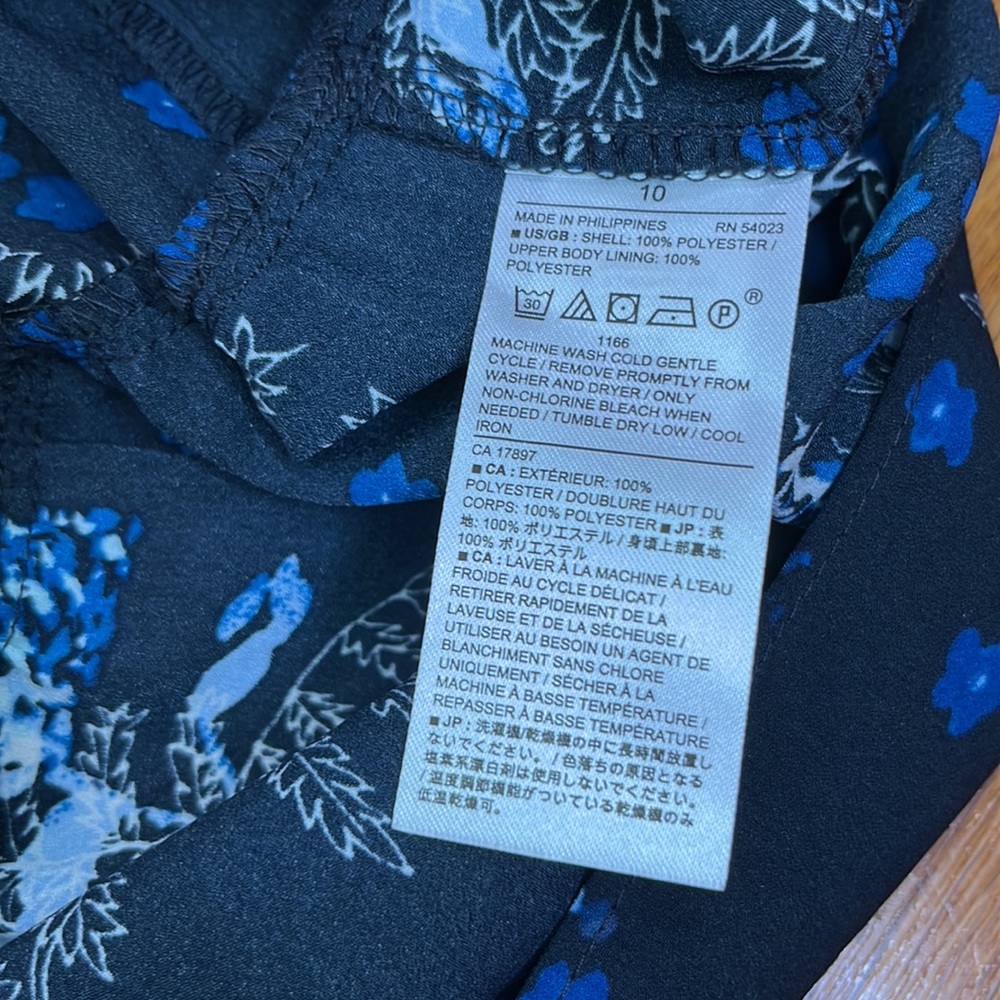 Navy Blue Banana Republic Floral Dress - Picture 9 of 10